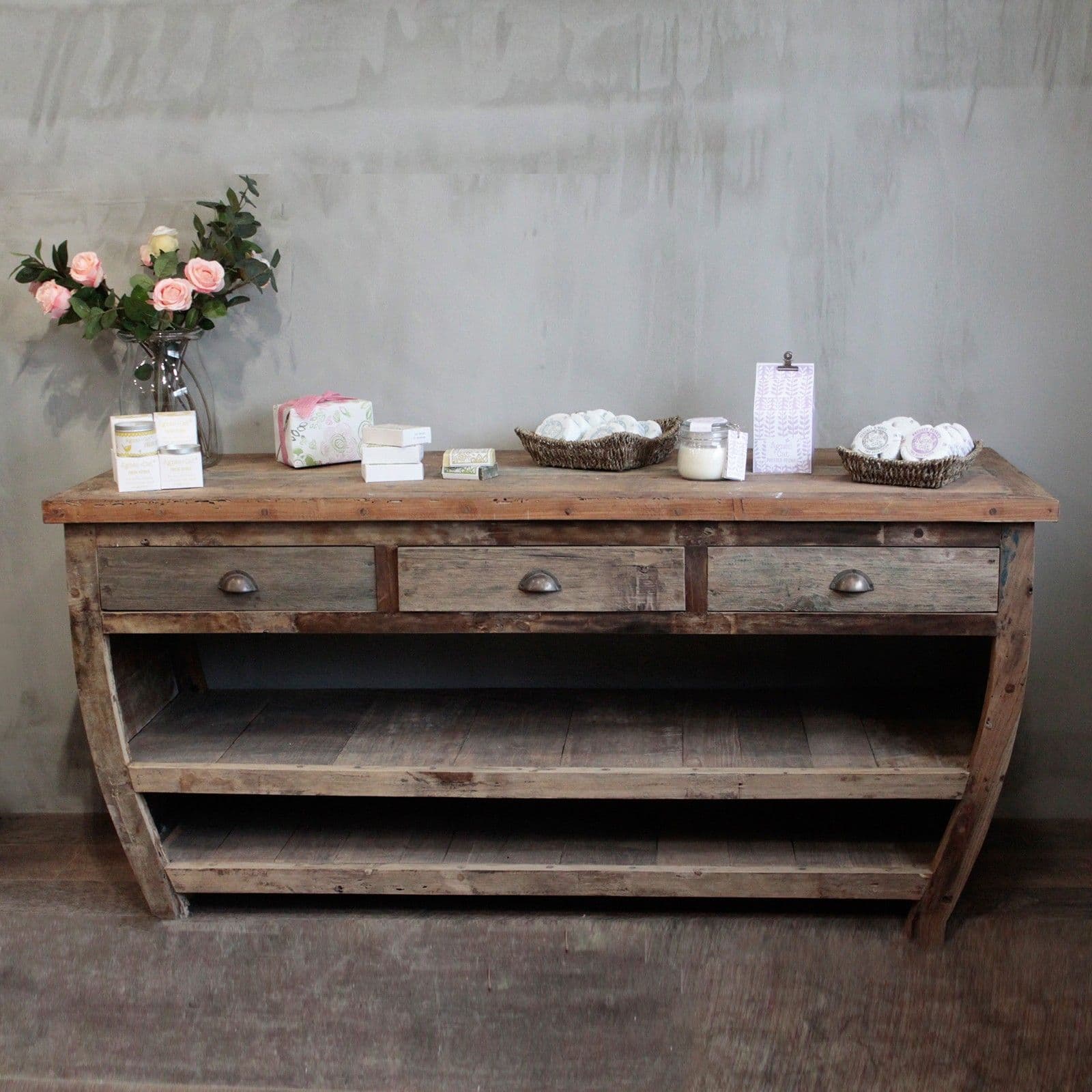 Reclaimed Teak Sideboard Console Table with 6 Drawers | Kaiku