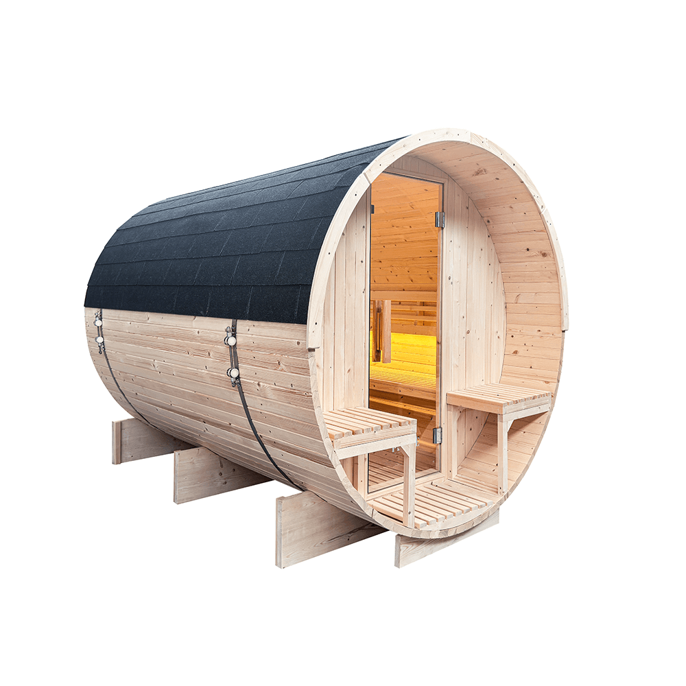 SaunaPlunge™ Pennine Barrel 6-Person Outdoor Sauna | Kaiku