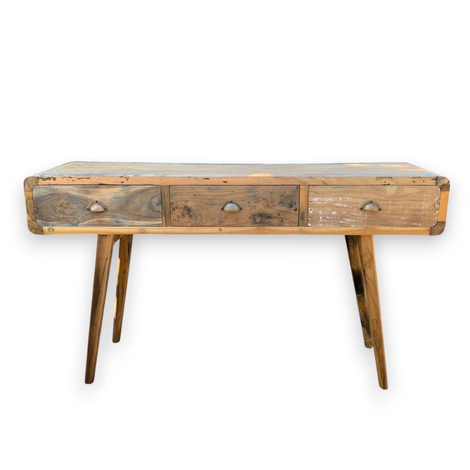 Reclaimed Teak Console Table with 3 Drawers | Kaiku